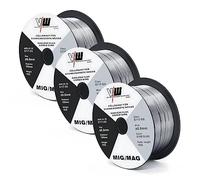 MIG MAG - Alambre de soldadura E71T-GS, 3 rollos de alambre de relleno, D100/S100, 1 kg, diámetro de 0,8 mm VECTOR WELDING