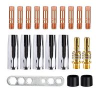 Mig/Mag Consumables, Kit de Accesorios de Pistola de Soldadura,20 unids boquillas de contacto consejos titulares,Tobera de Gas,Punta de Contacto M6 0,8mm,Soporte de Boquilla,Aislador,Utillaje