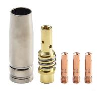 MIG Tip - Kit de repuesto de 5 piezas para soplete de soldadura MB15 15AK, puntas conductoras de 0,8 mm, 1,0 mm, 1,2 mm, con soporte de punta y boquilla protectora, juego de consumibles de soldadura