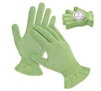 MIG4U Guantes de belleza hidratantes para pantalla táctil, guantes de dormir para mujer, manos secas, loción nocturna, eccema, spa, tratamiento cosmético, verde manzana, 3 pares, talla L/XL