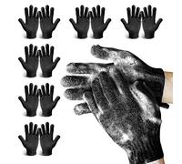 MIG4U Guantes de ducha exfoliantes para baño, 6 pares de guantes de baño de nailon de alta calidad para hombres y mujeres, spa, masaje y exfoliación de piel, removedor de piel muerta con lazo para