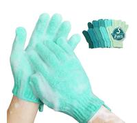 MIG4U Guantes exfoliantes de ducha, guantes de baño medianos a pesados, guantes de baño para eliminar la piel muerta, esponja de limpieza profunda para mujeres y hombres, 5 pares de 5 colores