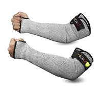 MIG4U - Protectores de brazo de protección de seguridad con ranura para pulgar, ajuste ajustable, 45 cm para hombres y mujeres en el trabajo, construcción, granja, jardinería, 1 par de 45 cm gris