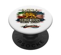 MIGA Hace Que Irán vuelva a ser Grande León patriótico Sun America PopSockets PopGrip Adhesivo