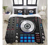 MIGAGA nórdico Juego de Ropa de Cama de 3 Piezas,otoño-Invierno,DJ Pioneer Pattern Impresión 3D,1 Funda Nórdica y 2 Funda de Almohada (140 x 200cm)