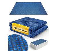 Miganeo Premium - Lona Solar para Piscina, 800 x 400 cm, Rectangular, Color Negro/Azul, Recortable, Lona térmica para calefacción de Piscina