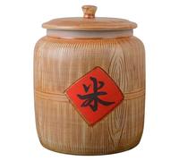MiGang Recipiente for arroz de cocina, cilindro de cerámica de estilo chino, tarro decorativo for almacenar alimentos(5kg)