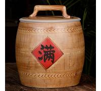 MiGang Tarros for almacenar arroz, recipientes herméticos for almacenar alimentos, dispensadores de alimentos de cerámica con asa(10kg)