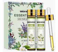 MIGCAPUT Aceite Esencial de Jazmín 2 x 10ML, 100% Natural Aceites Esenciales de Aromaterapia, Aceite de Jazmín de Grado Terapéutico para Humidificador Difusor, SPA, Masaje, Dormir, Jabón