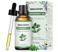 MIGCAPUT Aceite Esencial de Menta 100ML, 100% Natural Aceites Esenciales de Aromaterapia para Humidificador Difusor, SPA, Masaje, Dormir, Jabón Artesanal