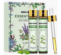 MIGCAPUT Aceite Esencial de Menta 2 x 10ML, 100% Puro Natural Set de Aceites Esenciales de Aromaterapia, Aceite de Menta de Grado Terapéutico para Humidificador Difusor, SPA, Masaje, Dormir, Jabón