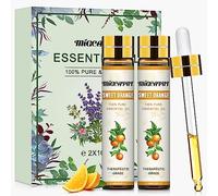 MIGCAPUT Aceite Esencial de Naranja Dulce 2 x 10ML, 100% Puro Natural Aceites Esenciales de Aromaterapia de Grado Terapéutico, Set de Aceites Esenciales para Humidificador Difusor, SPA, Masaje, Jabón