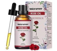 Migcaput Aceite Esencial de Rosa 100ML, 100% Puro Natural Aceites Esenciales de Aromaterapia, Aceite de Rosa de Grado Terapéutico para Humidificador Difusor, SPA, Masaje