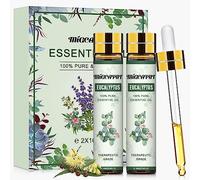 MIGCAPUT Aceites Esenciales de Eucalipto 2 x 10ML, Aceite de Eucalipto de Grado Terapéutico Natural 100% Puro, Aromaterapia Aceite Aromático para Humidificador Difusor, SPA, Masaje, Dormir, Jabón
