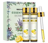 MIGCAPUT Aceites Esenciales de Limón 2 x 10ML, Aceite de Limón de Grado Terapéutico, 100% Natural Puro Aromaterapia Aceite Aromático para Humidificador Difusor, SPA, Masaje, Jabón