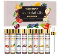 Migcaput Set de Aceites Esenciales Frutas 8 x 10ml, 100% Natural Aromaterapia Aceite Esencial para Humidificador Difusor, SPA, Masaje - Fresas, Cantalupo, Arándanos, Cerezas, Coco, Manzanas, Mangos