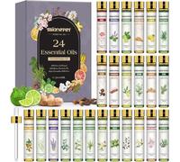 MIGCAPUT Set de Aceites Esenciales para Humidificador 24 x 10ML, 100% Natural Aromaterapia Aceite Aromático para Difusor, SPA, Masaje - Rosa, Limón, Canela, Té Blanco, Gardenia, Lavanda, Incienso
