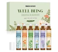 MIGCAPUT Set de Aceites Esenciales Roll-On 6 x 10ML, Regalo de Aceite Esencial de Perfume Listo para Usar, Adecuado para Uso en la Piel, Relajante, Estado de Ánimo Alegre, Ayuda a Dormir