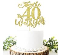 Migeaks Decoración para tartas con purpurina de May the 30 be with you - Divertida decoración para tartas de 30 cumpleaños (40 dorados)