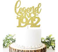 Migeaks Legend since 1932 decoración para tartas 90 cumpleaños feliz cumpleaños decoración para pasteles hombres y mujeres alegría 90 años de edad hecha a mano oro brillo pastel decoración (1942)