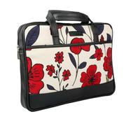 MiGear - Bolsa de mensajero para portátil con múltiples compartimentos para mujer, para la universidad, la escuela, la oficina, viajes (1 año de garantía), Negro con flores rojas