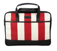 MiGear - Bolsa de mensajero para portátil de piel sintética para mujeres y niñas, para la universidad, escuela, oficina, viajes (1 año de garantía), Negro con rayas rojas