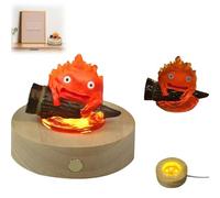 MIGEDY Lámpara de noche Calcifer, lámpara Calcifer, lámpara de escritorio pequeña y adorable que ilumina tu habitación con luces de llama parpadeantes for acampar(B)