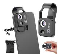 MIGEDY Zoom de Aumento Nanozoom 200x, Lente de teléfono Celular Nanozoom, cámara de microscopio de Bolsillo Nanozoom x200, Lente de Zoom Nano 200x (Color : Black)