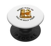 Might Have To Call In Silly Today Funny Goose Retro PopSockets PopGrip Adhesivo