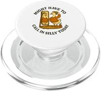 Might Have To Call In Silly Today Funny Goose Retro PopSockets PopGrip para MagSafe