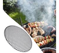 Mighty - Alfombrilla redonda para parrilla hecha de acero inoxidable resistente para un uso duradero (18 cm)