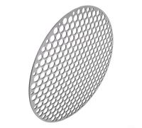 Mighty - Alfombrilla redonda para parrilla hecha de acero inoxidable resistente para un uso duradero (22 cm)