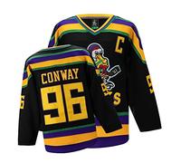 Mighty Ducks - Camiseta de Hockey sobre Hielo de la película S-XXL Charlie Conway #96 Adam Banks #99, Ropa de Hip Hop de los años 90 para Fiestas, #96 Azul, X-Large