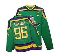 Mighty Ducks - Camiseta de Hockey sobre Hielo de la película S-XXL Charlie Conway #96 Adam Banks #99, Ropa de Hip Hop de los años 90 para Fiestas, #96 Verde, Small