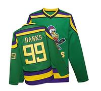Mighty Ducks - Camiseta de hockey sobre hielo de la película S-XXL Charlie Conway #96 Adam Banks #99, ropa de hip hop de los años 90 para fiestas, #99 Verde, Small