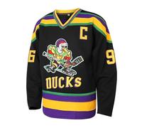 Mighty Ducks Jersey 96 Charlie Conway 99 Adam Banks Movie Ice Hockey Jersey, 90S Hip Hop Ropa para Fiesta, 96-negro , Medium