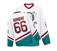 Mighty Ducks Jersey Movie Ice Hockey Jersey S-XXL Charlie Conway #96 Adam Banks #99, 90S Hip Hop Ropa para fiesta, #66 Blanco, Medium