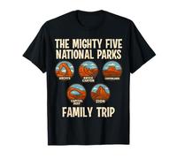 Mighty Five National Parks Family Trip Recuerdo Familia Camiseta