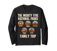 Mighty Five National Parks Family Trip Recuerdo Familia Manga Larga