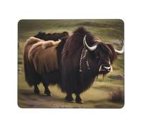 Mighty Highland Yak - Alfombrilla de mouse cuadrada impermeable antideslizante con base de goma para computadora portátil de oficina, portátil, mouse inalámbrico en casa, oficina, viajes, 7.9 x 9.5