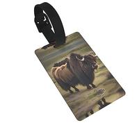 Mighty Highland Yak etiqueta de equipaje, etiqueta de equipaje para maleta, divertida etiqueta de equipaje de viaje, adecuada para maletas, mujeres, niños, viajes,