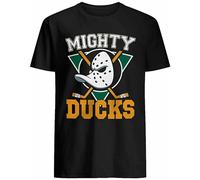 Mighty Hockey Ducks Funny Mighty of Anaheim - Camiseta de manga corta unisex de algodón puro para hombre, color negro, Negro, XL