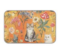 Mighty Manx Cats - Cama de verano naranja para gatos al aire libre, autoenfriamiento, 38 x 23 pulgadas, mantas de refrigeración para chihuahua, cama interior no eléctrica, fria para perro, M