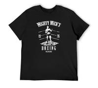 Mighty Micks Boxing Gym Rocky Movie Men's T-Shirt Unisex Black Cotton Print tee Shirts 3XL