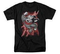 Mighty Mouse Cartoon Flying Through Mighty Storm Lightning T Shirt Black M