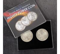 Mighty Power Coin Magic Trucos de magia Moneda magnética que aparece desapareciendo clásico efecto de movimiento moneda mágica primer plano ilusiones trucos mentalismo accesorios (Morgan Dollar)