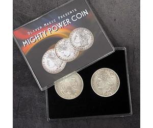 Mighty Power Coin Magic Trucos de magia Moneda magnética que aparece desapareciendo clásico efecto de movimiento moneda mágica primer plano ilusiones trucos mentalismo accesorios (Morgan Dollar)