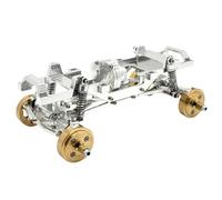 MIGHTY SCAPERS 1/24 Escala RC Car Upgrade Chassis con All-Metal Frame, Dual Speed Gearbox & Brass Counterweights - Parte de reemplazo para Modelos compatibles con FMS(Silver)