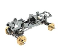 MIGHTY SCAPERS 1/24 Scale RC Car Metal Chassis Upgrade Kit con Dual-Speed Gearbox & Counterweights - Substitución Compatible para Modelos de 1/24 RC(Titanium Color)