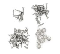 MIGHTY SCAPERS 1/24 Scale RC Car Screws and Bearings Set - 76pcs Hardware Replacement Kit con 10 Bolas, Compatible con SCX24 90081 Crawler Models